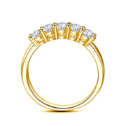 With Certficate Original Solid 18K Gold Moissanite Ring For Women 5 Stone AU 750 Luxury