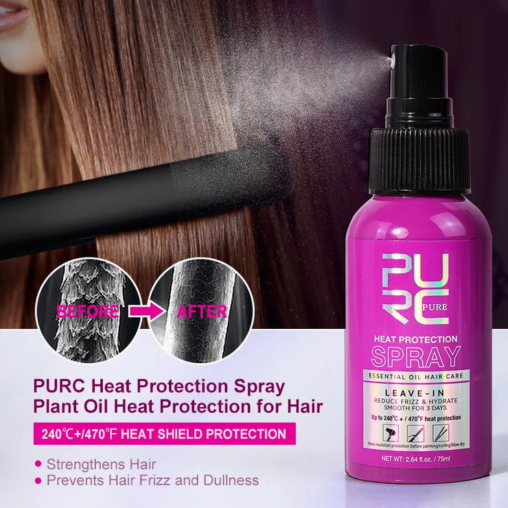 PURC Heat Protection Spray Argan Oil Smoothing Straightening Professional Keratin Hair Treatment