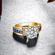 Certified D Color VVS1 2ct Moissanite Diamond Ring For Women 100% Sterling Silver