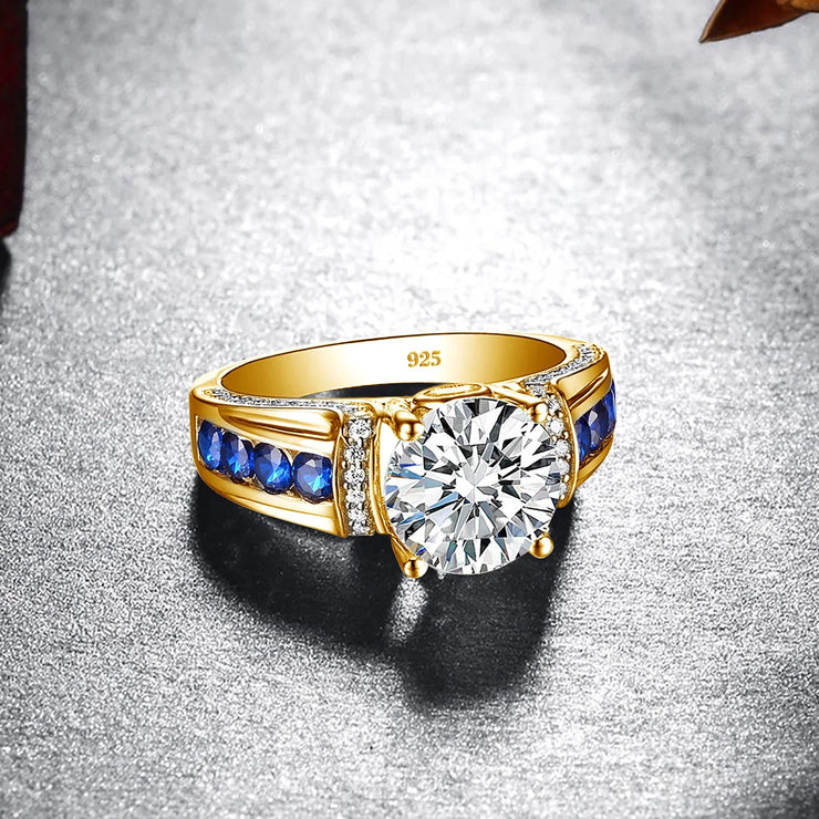 Certified D Color VVS1 2ct Moissanite Diamond Ring For Women 100% Sterling Silver