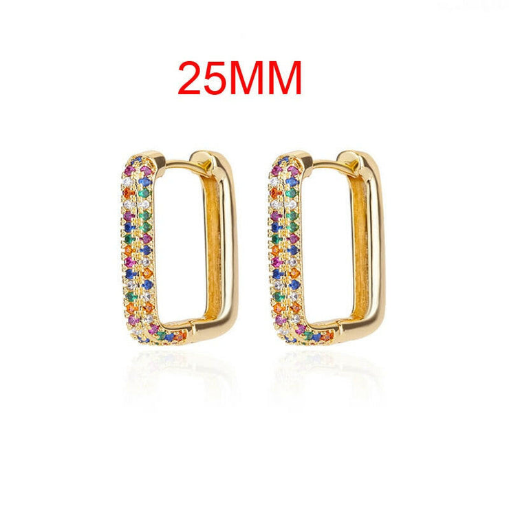 Rainbow Zircon Earrings