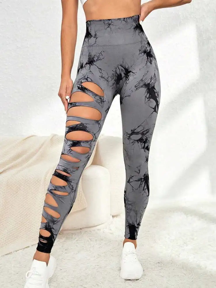 Hollow Out  High Waisted Push Up Tights