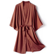 Bathrobe Gown Female Robe Set Satin Sleepwear