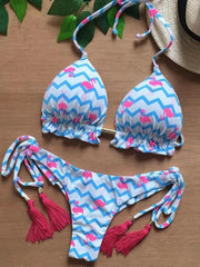 Bikini Swimwear Push Up Bottom Print Brazilian Biquini