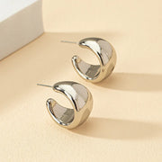 New Gold Color Round Chunky Earrings for Women.