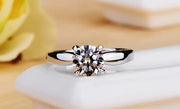 With Credentials Never Fade 18K White Gold Color Rings Round 2.0ct Zircon Diamant