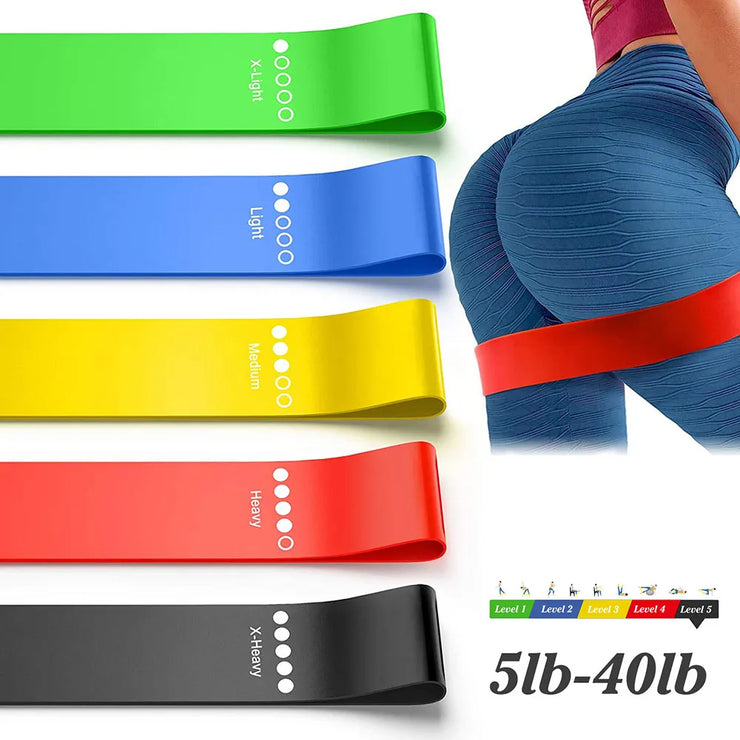 Latex Resistance Bands Fitness Set Rubber Loop Bands Strength Training