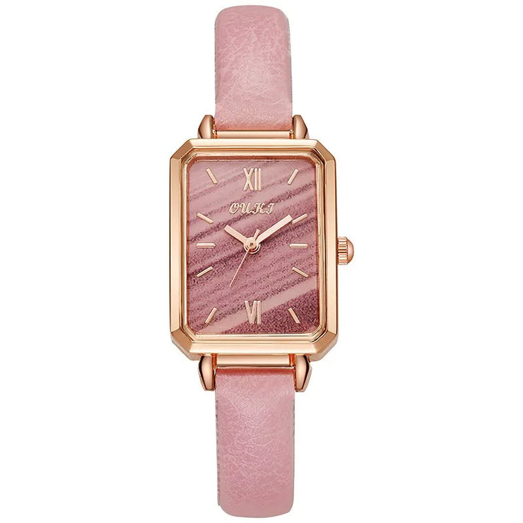 Vintage Square leather strap Watch